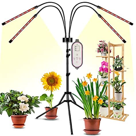 Grow Light With Stand Gooseneck 4 Head Floor Grow Lights For Indoor Small And Tall Plants Full