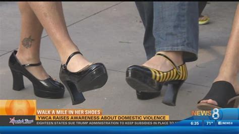 Walk A Mile In Her Shoes Men Strut Heels For Domestic Violence