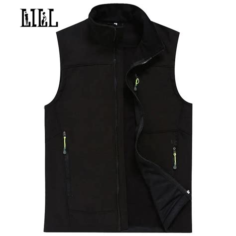 Lill Waterproof Male Vest Men Autumn Winter Warm Tech Fleece Mens Waistcoats Softshell Casual