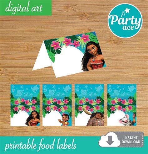 Moana Printable Food Labels Or Place Cards Returns The Etsy In 2020 Moana Birthday Party