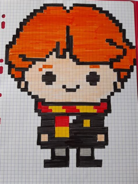 Tuto Dessin Ron Pixel Art Harry Potter Off