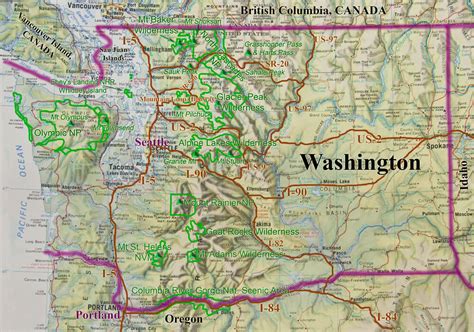 Washington State Road Recreation Map