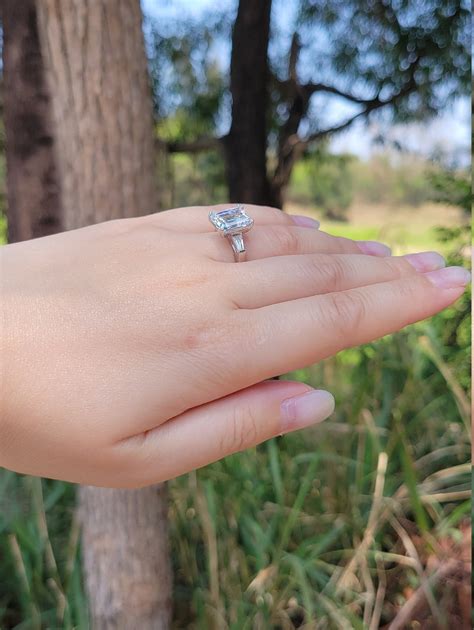 5 Carat Emerald Cut Ring Emerald Cut Engagement Ring Cubic - Etsy