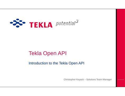 PDF 01 Introduction To The Tekla Open API DOKUMEN TIPS