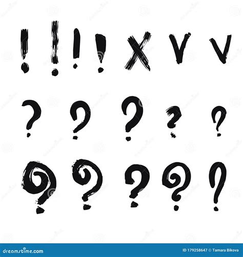 Hand Drawn Doodle Exclamation Question Markss Stock Illustration