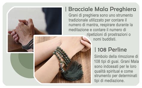 Jovivi Mm Bracciale Mala Tibetano Con Grani In Legno Per Donna