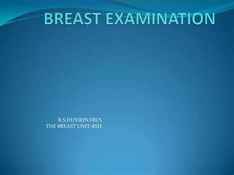 Breast Examination Ppt Free Download