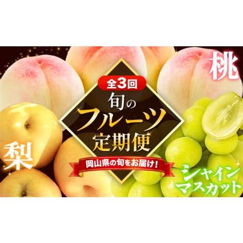 ふるさと納税 【令和6年度先行予約】定期便 フルーツ 果物 全3回 桃 約13kg4〜8玉前後 シャインマスカット 約13kg 2房