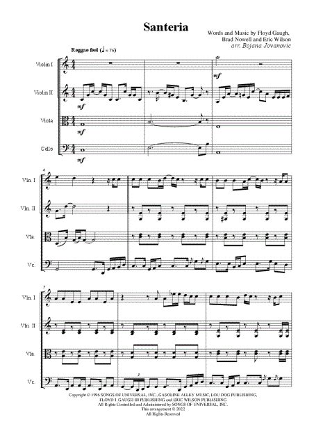 Bojana Jovanovic Santeria Sheet Music In C Major Download And Print