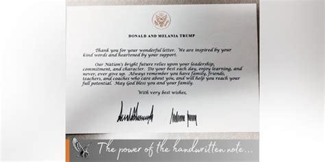 Donald And Melania Trump Send Heartwarming Response To Handwritten