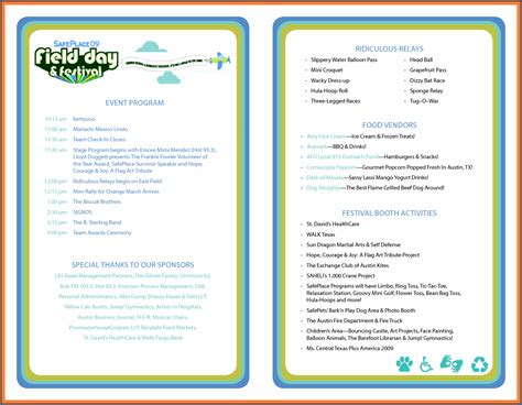 √ Free Printable Event Program Template