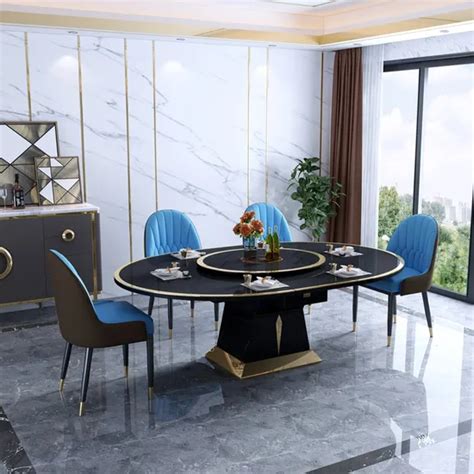 Modern Home Stainless Steel Luxury Functional Dining Table For Dining