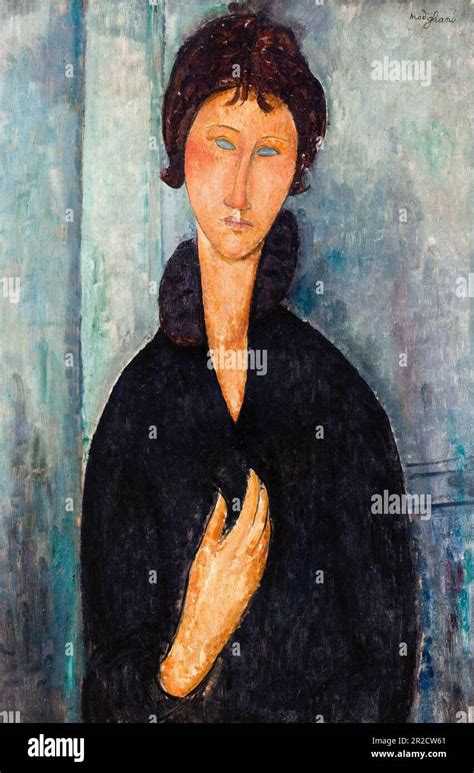 Amedeo Modigliani Femme Aux Yeux Bleus Blue Eyed Woman Portrait