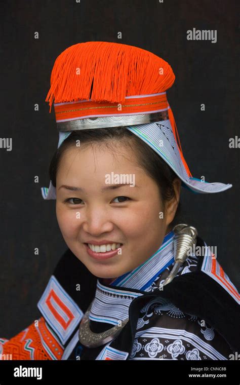 Gejia Miao Girl Doing Batik Painting Kaili Guizhou China Stock Photo