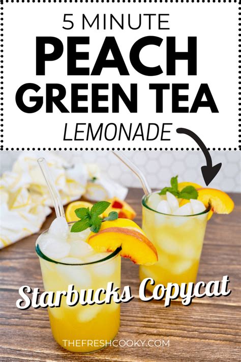 Easy Iced Peach Green Tea Lemonade Recipe Starbucks Copycat • The