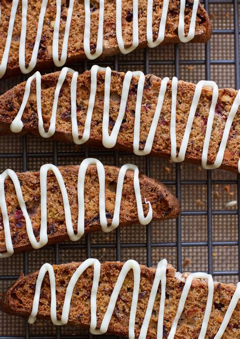 Cranberry Pistachio Biscotti With White Chocolate Drizzle Recipe