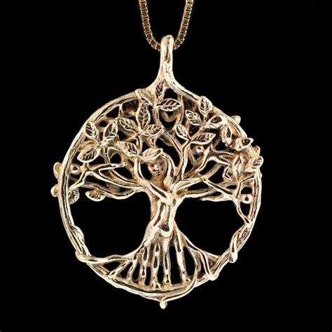 Tree Of Life Necklace 14k Gold Tree Of Life Pendant Tree Etsy