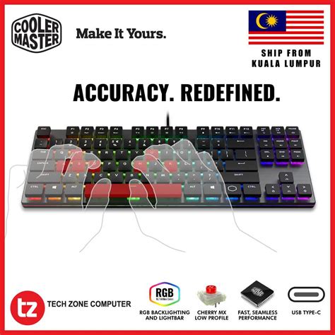 Cooler Master SK630 RGB Brushed Aluminium Low Profile Tenkeyless Cherry