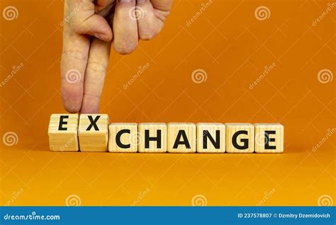 Change Or Exchange Symbol Businessman Turns Wooden Cubes And Changes