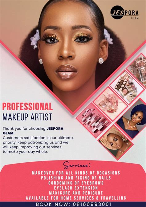 Make Up Artist Flyer Business Card Design Simple Graphic Design