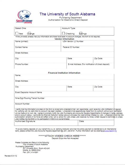 The University Of South Alabama Application Form Is Shown In This File