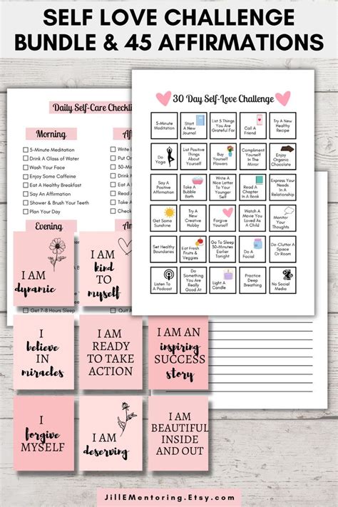 Self Love Challenge Bundle Printable Pdfs 30 Day Self Etsy In 2023