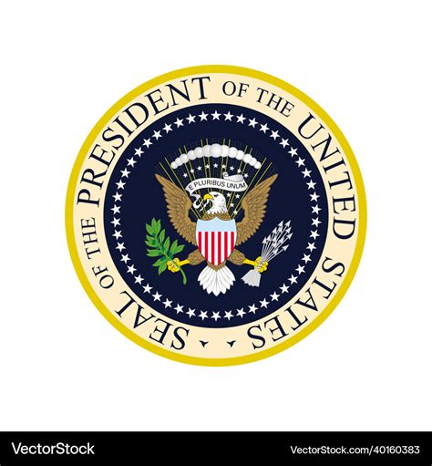 Realistic logo of the seal president Royalty Free Vector