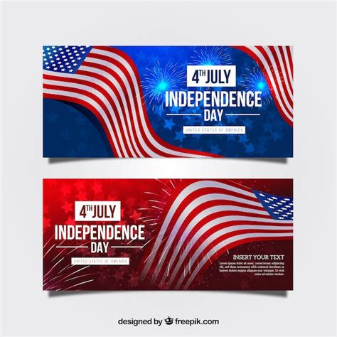 Free Vector Realistic Usa Independence Day Banners