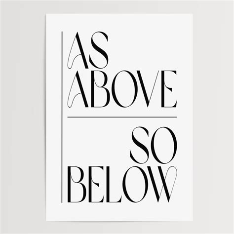 Digital Download As Above So Below Quote Print Spiritual Poster Print