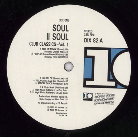 Soul Ii Soul Club Classics Vol One Shrink Uk Vinyl Lp —