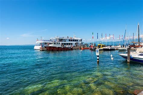 Ferry Boat Station Of The Small Bardolino Village Lake Garda Veneto