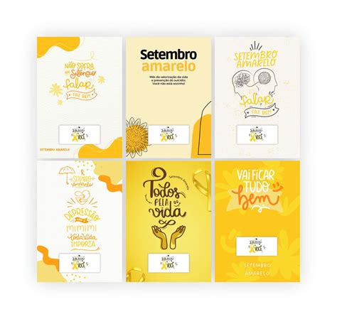 Kit Digital Cartão cards P Mimos Cliente Setembro Amarelo Elo7