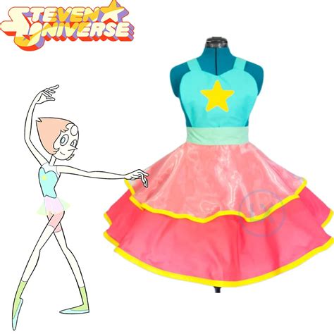 Anime Steven Universe Cosplay Costume Pearl Lolita Kimono Dress