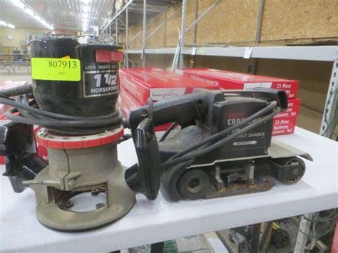 Craftsman 3x21 Belt Sander Router W 1 4 Collet Lambrecht Auction