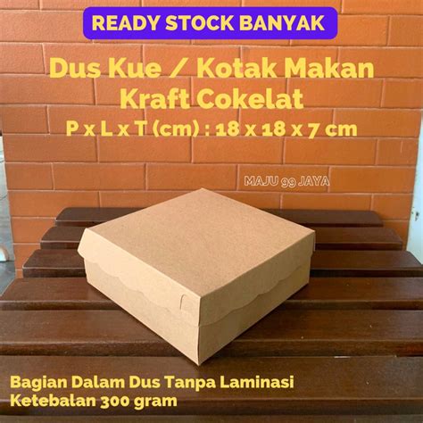 Jual Dus Kue Kotak Makan Nasi R Cm X Cm X Cm Kraft Cokelat