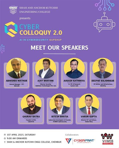 Cyber Colloquy 2 0 Ai In Cybersecurity Gupshup Shah And Anchor Kutchhi Engineering College