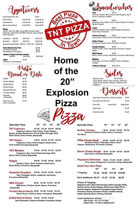 Menu Of Tnt Pizza In Buchanan Tn 38222