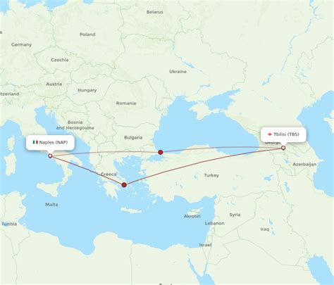 All Flight Routes From Tbilisi To Naples Tbs To Nap Flight Routes