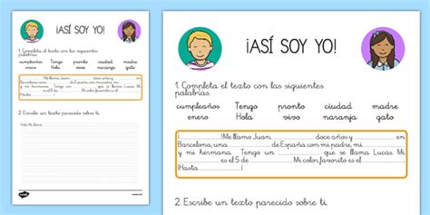 Asi Soy Yo Ficha De Actividad Twinkl