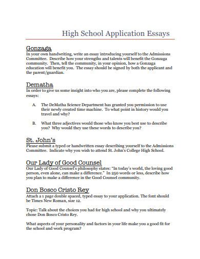 High School Application Essay 6 Examples Format Pdf Tips