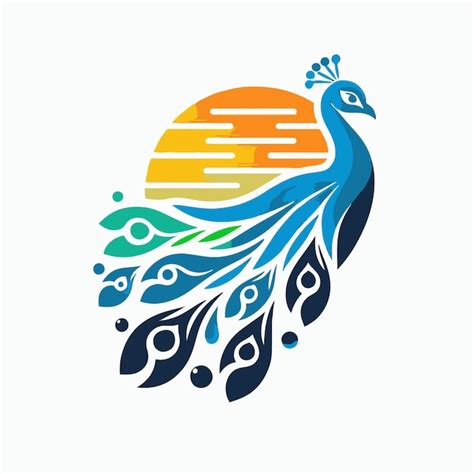 Peacock Logo Illustration Premium Ai Generated Vector