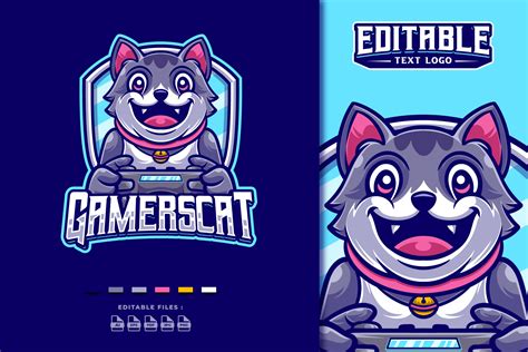 Cat Gaming Mascot Logo Template Graphic By Joviming · Creative Fabrica