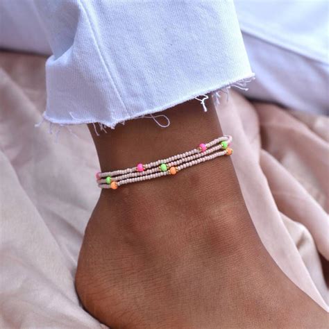 Neon Anklets Anklets Diy Beaded Anklets Ankle Bracelets