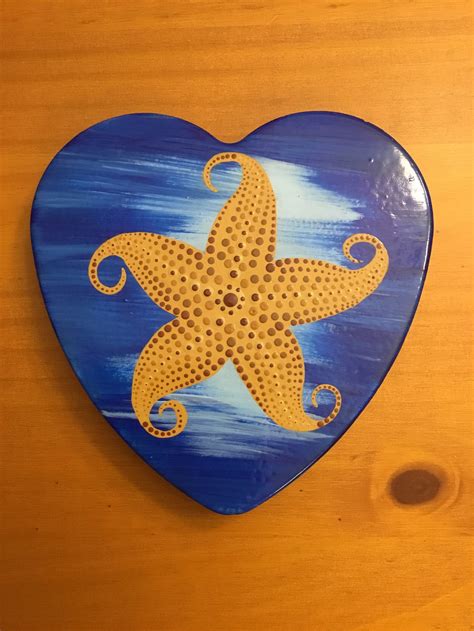 Starfish Painted Heart Etsy