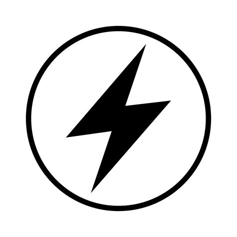 Lightning Bolt Sign In The Circle Lightning Electric Power Icon