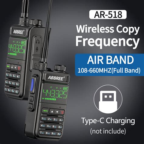 2PCS ABBREE AR 518 108 660MHz Air Band Automatic Wireless Copy