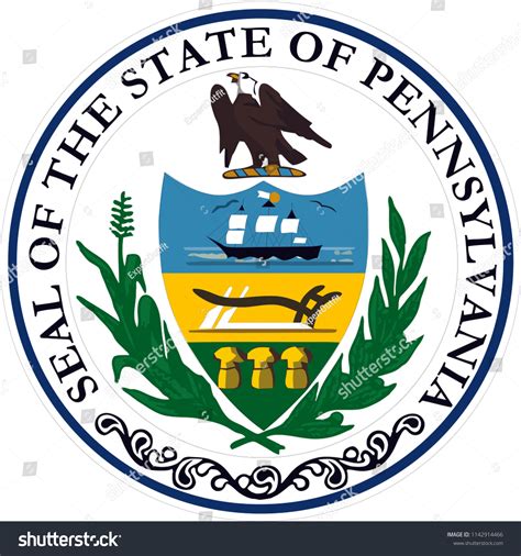 Pennsylvania State Flag Seal Love Heart Stock Vector (Royalty Free ...