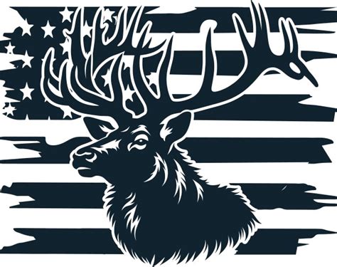 Deer Flag Svg Deer Hunt Flag Svg Hunting Flag Sv Vector Image