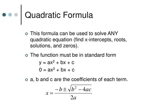 Ppt Quadratic Formula Powerpoint Presentation Free Download Id 6849627