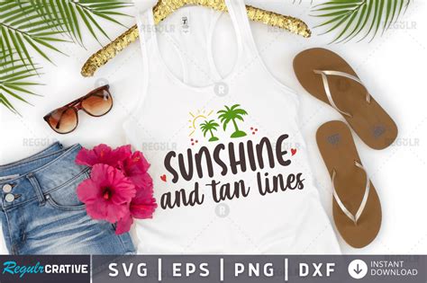 Sunshine And Tan Lines Svg Design Graphic By Regulrcrative · Creative